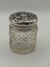 Antique Silver Lidded Vanity Jar/pot,  ROBERT PRINGLE, CHESTER silver 1907-08 