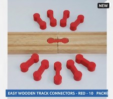 10x Red Wooden Train Track