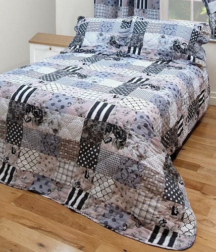 Patchwork grey bedspread - patchwork, set