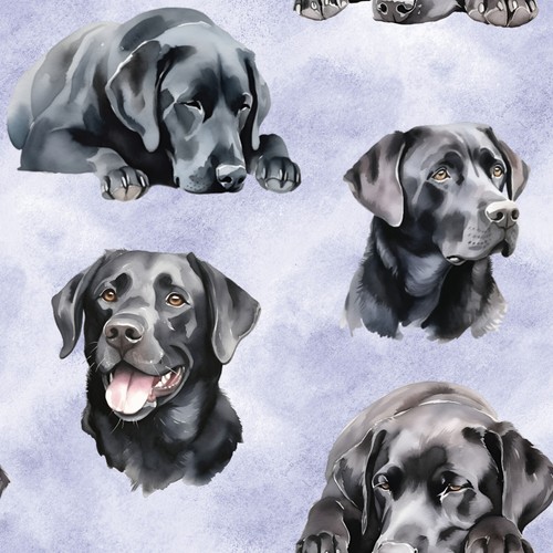 Black labrador dogs fabric - labrador, 2
