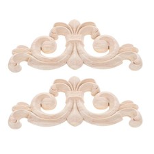 2 Pcs Wooden Carved Appliques