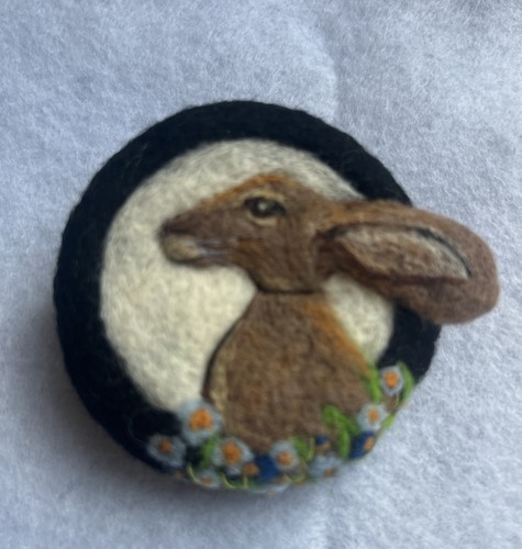 Handmade needle felted moon - handmade,