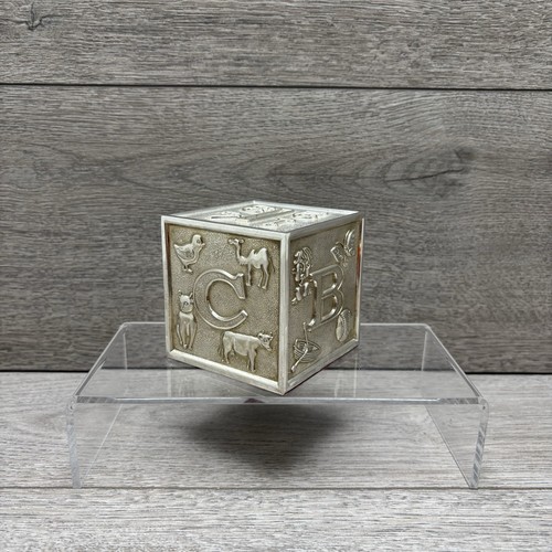 White metal baby money box - white,