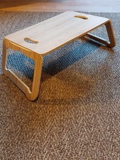 Ikea foldable laptop stand in bamboo veneer