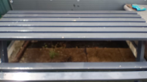 Very heavy metal picnic bench - very,