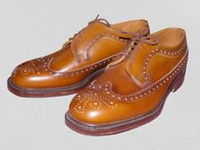 Vintage Gents Tan Leather Ghillie Brogues By STRAND - Size UK 7