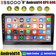 9" Android 14 Car Stereo 4+64G GPS Navigation WIFI BT FM RDS Radio Double 2 DIN