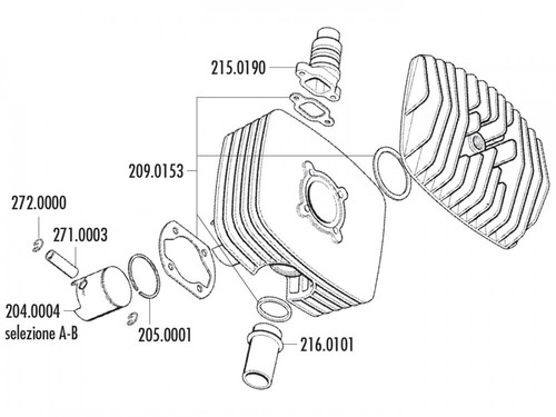 Piston set polini series 6000 - piston,