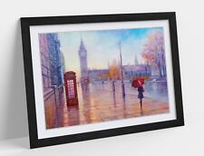 LONDON CITY STREET CONTEMPORARY DECOR FRAMED WALL ART PICTURE POSTER PRINT