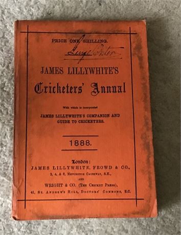 Lillywhite annual for - for, 1888