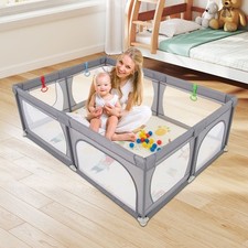 Extra Large Baby Playard  Baby Playpen 206 x 147 cm-Dark Grey