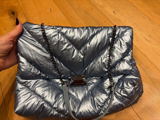 Zara blue quilted metallic