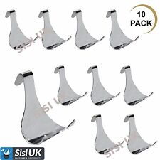 10x Picture Rail Hooks 🖼️ Chrome Finish – Modern Frame Mirror Hanging Hangers