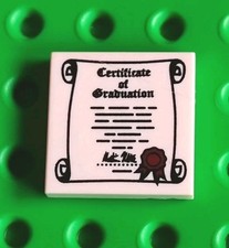 LEGO Minifigure Certificate of Graduation Piece Tile 3068pb0424 Accessory Bundle