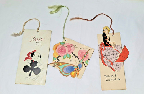 Vintage art deco tally cards - art,