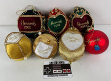 Harrods Vintage Christmas Bauble Ornament Velvet Bundle Lot 2001 2002 2003 Tree
