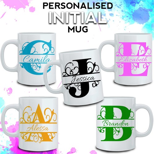 Personalised initial name mug - initial,