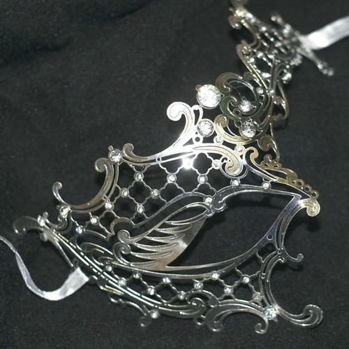 Masquerade mask silver metal - masquerade,
