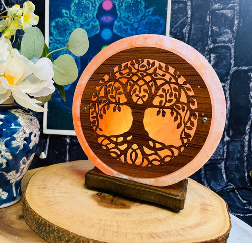 Himalayan salt lamp carved - salt,