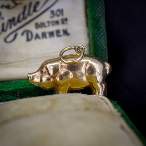 Vintage 9ct gold lucky - gold,