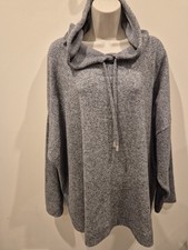 TU Woman Clothing Size 26 Grey Oversized Knitted Hooded Comfy Top Plus Size 26