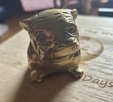 Vintage Brass English Bulldog; Sitting English Bulldog Figure