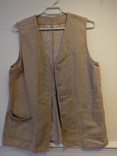Vintage Orvis Fly Fishing Brand, Cotton Waistcoat Beige colour Small