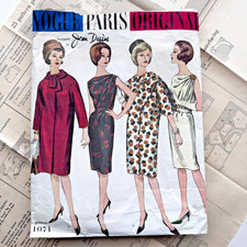 Jean Desses draped shoulder dress coat Vogue Paris Original 60s vintage fashion