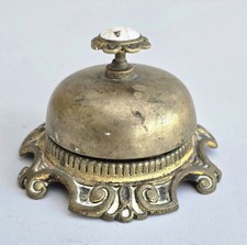 Antique brass desk hotel reception bell twist / turn mechanism 