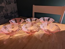 Set of 6 Sowerby Art Deco Pink