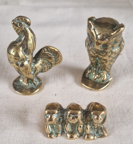 Bundle brass items owl - 3,