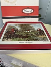 Pimpernel Cork Placemats Fox Hunting Pattern Set Of 6 made in England Vintage