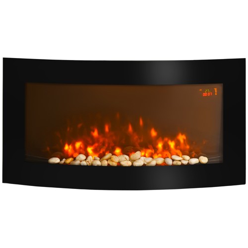 Homcom electric fireplace - homcom, wall
