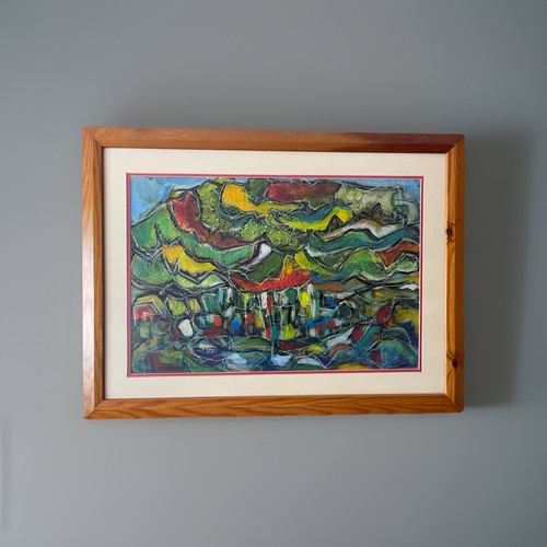 Large framed abstract - framed,