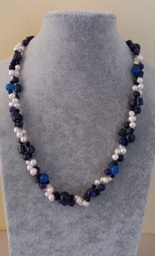 Freshwater pearl lapis - pearl, &
