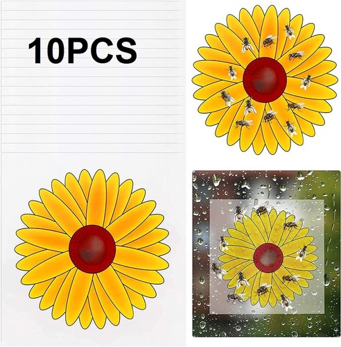 10x sunflower window fly traps - window,