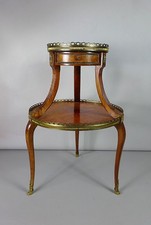 Antique French Style Two Tier Kingwood and Marble Etagere with Ormolou Mounts