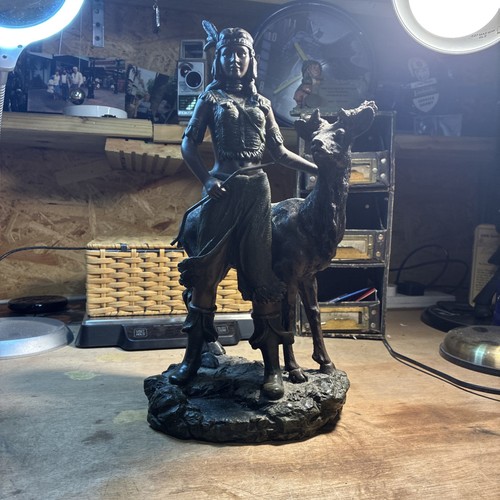 Vintage resin bronze indian - bronze,