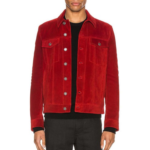 Saint laurent suede trucker - laurent,