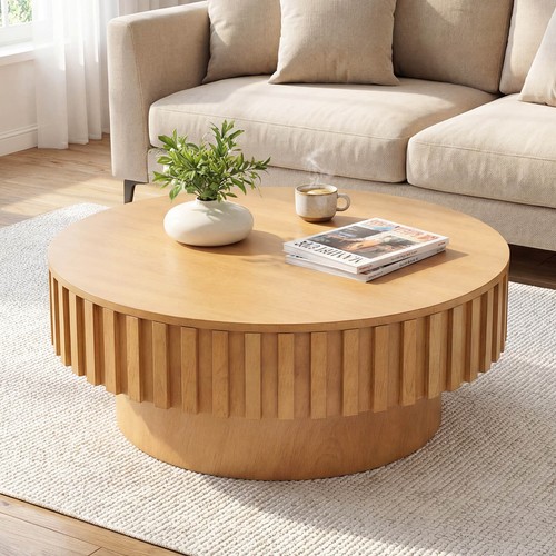 Round coffee table - round,
