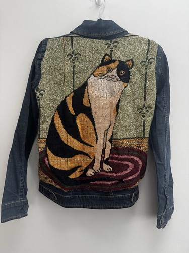 Y2k upcycled denim - denim, cat
