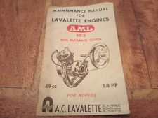 Lavalette 49cc For Mopeds AML 50/2 Mintenance Manual Original