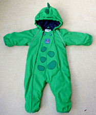 Jojo Maman Bebe SNOWSUIT 6-9m 🦖Dinosaur Fleece Lined All In One SPLASH PRAMSUIT