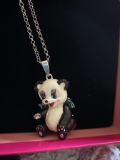 Butler & Wilson Enamelled Panda Necklace Pendant & Keyring Fittings Unusual Rare