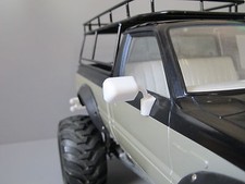 Pair White Rubber Flexible Side Mirror Tamiya RC 1/10 Toyota Hilux Bruiser Truck