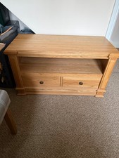 large solid oak tv unit