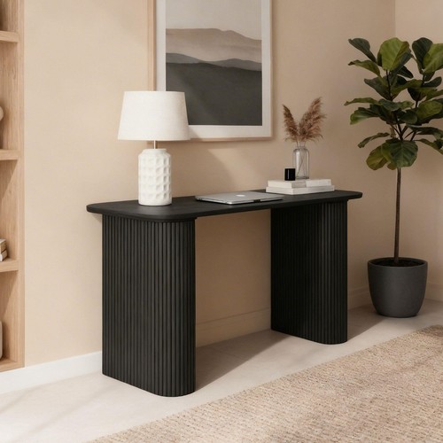 Black computer desk - computer, office