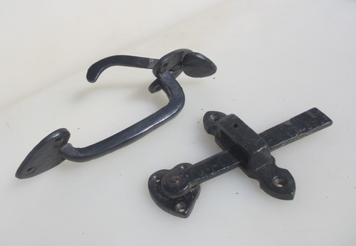 Iron door thumb latch - door, lock