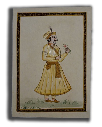Mughal king holds flower - mughal,