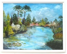 Vtg original framed landscape